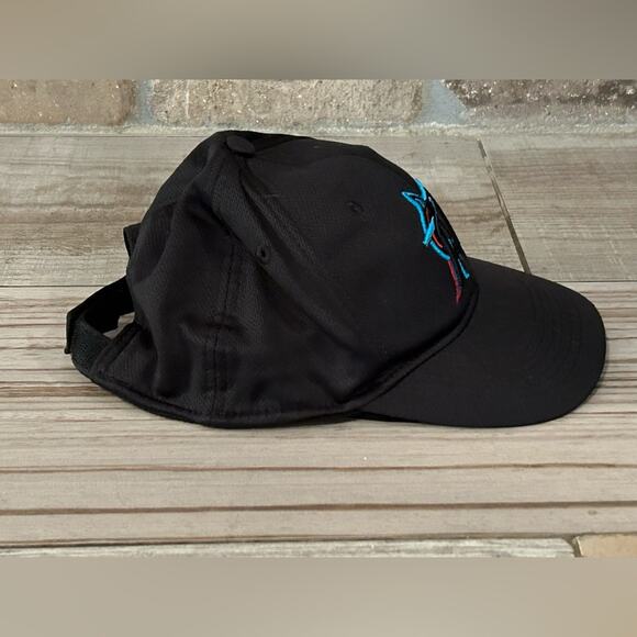 TeamMLB Marlins youth size baseball hat cap black blue team sports - Picture 5 of 7